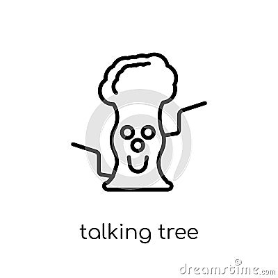 Talking tree icon. Trendy modern flat linear vector Talking tree Vector Illustration