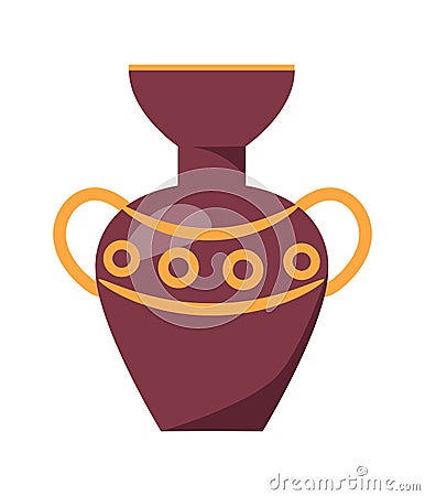 Ancient Greek Vase Isolated Illustration on White Vector Illustration