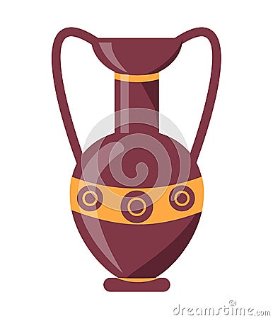 Ancient Greek Vase Isolated Illustration on White Vector Illustration