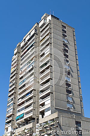 Tall Concrete Apartment Building Stock Image - Image: 25420511