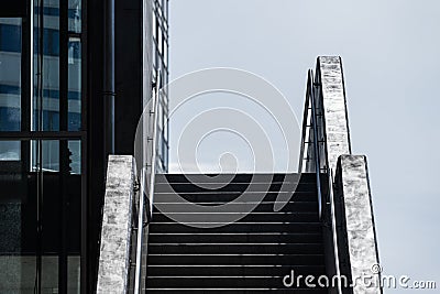 Tall concrete stairs in sunshine.. Stock Photo