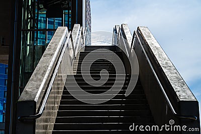 Tall concrete stairs in sunshine.. Stock Photo