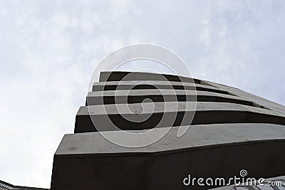 Tall concrete stairs to heaven Stock Photo