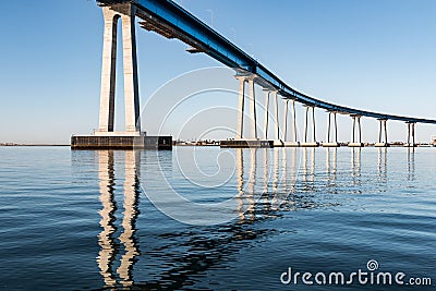 Tall Concrete/Steel Girders Supporting the Coronado Bridge Stock Photo