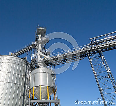 Tall Grain elevators Stock Photo