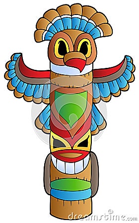 Tall Indian totem Vector Illustration