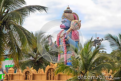 Tall Lord Hanuman statue temple in Bangalore, India Stock Photo