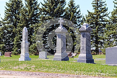 Tall headstone in the cemetery Stock Photo