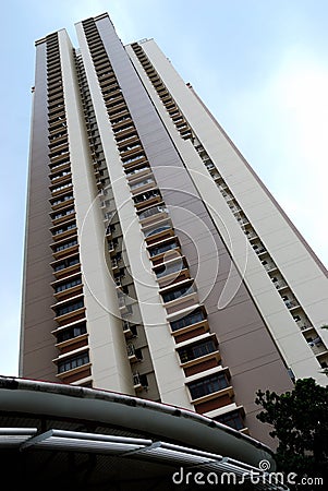 Tall residential apartment building Stock Photo