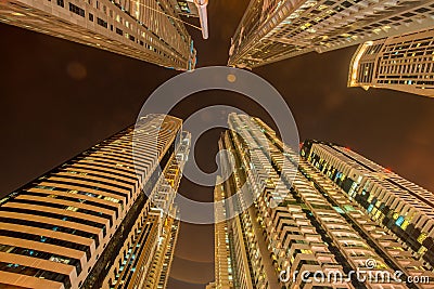Tall residential buildings in Dubai Stock Photo