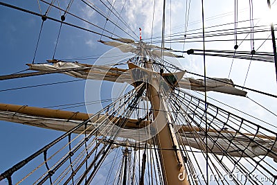 Tall ship rigging Stock Photo