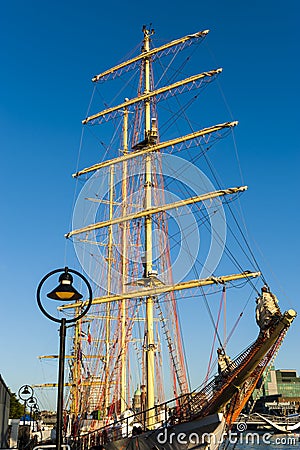Tall ships at Dublin bay Stock Photo