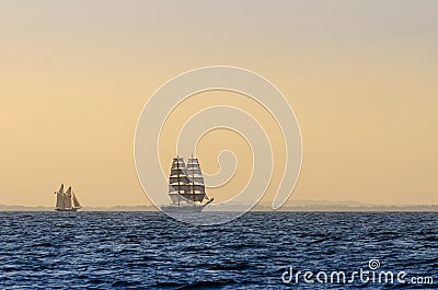 Tall ships early morning light Editorial Stock Photo