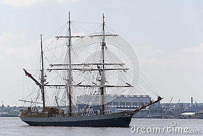 Tall Ships leaving Liverpool on river mersey Editorial Stock Photo