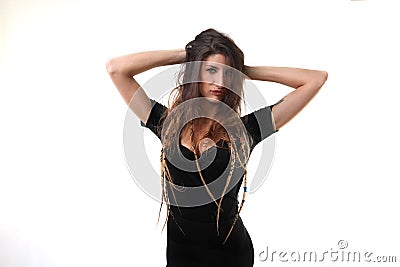 Tall Slim elegant erotic bussines woman Stock Photo