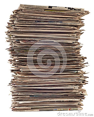 Stack of folded newspapers Stock Photo