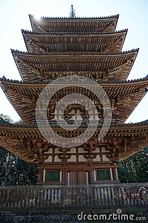 Tall tower in Daigoji temple, Kyoto Stock Photo