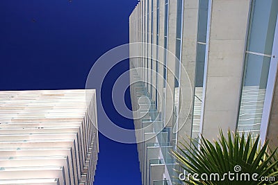 Tall white buildings Stock Photo