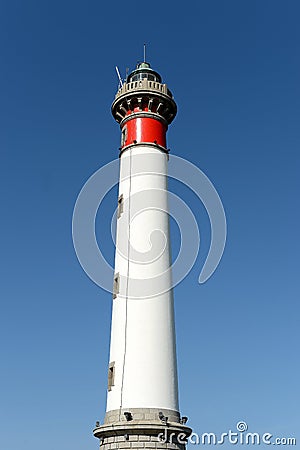 Tall white lighthouse Stock Photo