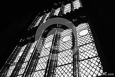 Tall windows, university gothic style Stock Photo