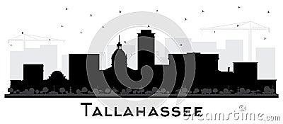 Tallahassee Florida City Skyline Silhouette with Black Buildings Isolated on White. Vector Illustration. Tallahassee Cityscape Stock Photo