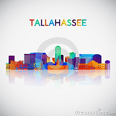 Tallahassee skyline silhouette in colorful geometric style. Vector Illustration