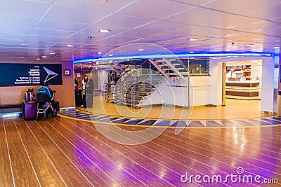 TALLINN, ESTONIA - AUGUST 24, 2016: Deck of MS Finlandia cruiseferry owned and operated by the Finnish ferry operator Editorial Stock Photo