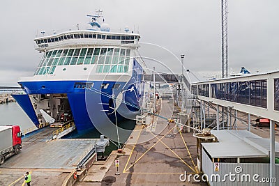 TALLINN, ESTONIA - AUGUST 24, 2016: MS Finlandia cruiseferry owned and operated by the Finnish ferry operator Eckero Editorial Stock Photo