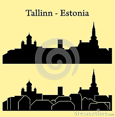 Tallinn, Estonia city silhouette Vector Illustration
