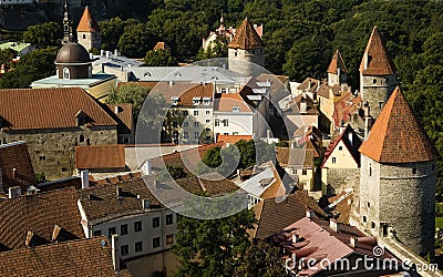 Tallinn Estonia fortified city walls Stock Photo