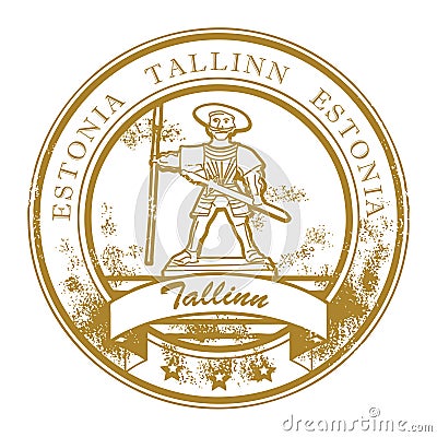 Tallinn, Estonia stamp Vector Illustration