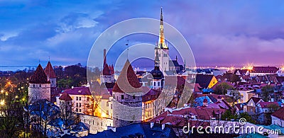 Tallinn Medieval Old Town panorama, Estonia Stock Photo