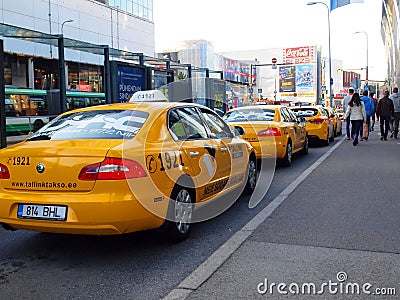 Tallinn original yellow taxi tallink takso Editorial Stock Photo