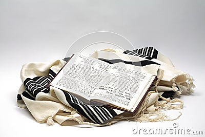 Tallit and siddur, isolated Stock Photo