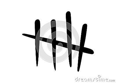 Tally marks to count days in prison. Tally marks for math lessons. Vector illustration Vector Illustration