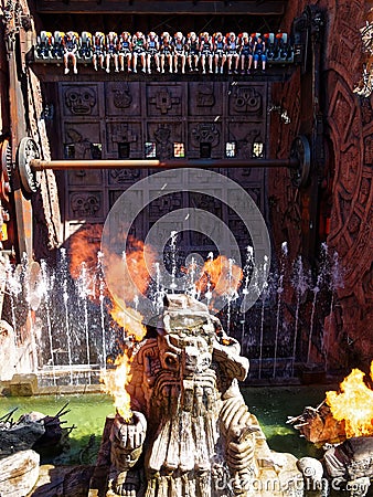 Talocan fire and water thrilling top spin ride Editorial Stock Photo