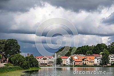 Talsi, Latvia - July 14, 2023: Town of Talsi, Latvia. Oldtown buildings exterior in summer Editorial Stock Photo