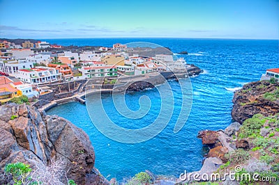 Tamaduste village situated on shore of El Hierro island at Canary islands, Spain Stock Photo