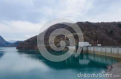 Tamagawa dam (Lake Hosen) Stock Photo