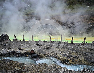 Tamagawa Hot Spring in Akita, Japan Stock Photo