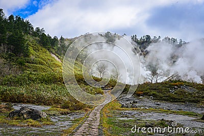 Tamagawa Hot Spring in Akita, Japan Stock Photo