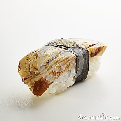 Tamago Nigiri Sushi Stock Photo