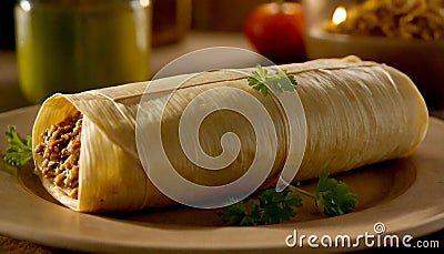 Tamale is a Mesoamerican dish Stock Photo