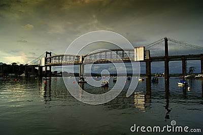 Tamar bridge over the river tamar devon Stock Photo