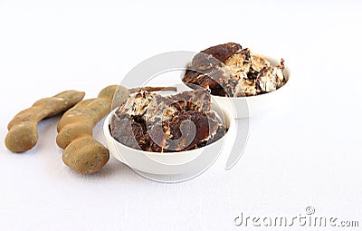 Tamarind Fruit and Pods Stock Photo