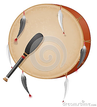 Tambourine american indians vector illustration Vector Illustration