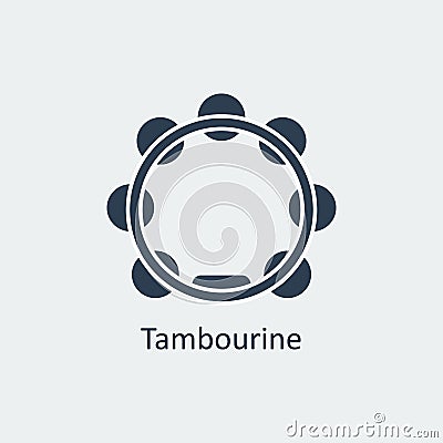 Tambourine icon. Silhouette vector icon Vector Illustration