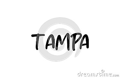 Tampa city handwritten typography word text hand lettering. Modern calligraphy text. Black color Vector Illustration