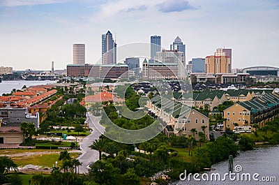Tampa city skyline, panoramic view on modern skyscrapers Editorial Stock Photo