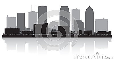 Tampa Florida city skyline silhouette Vector Illustration